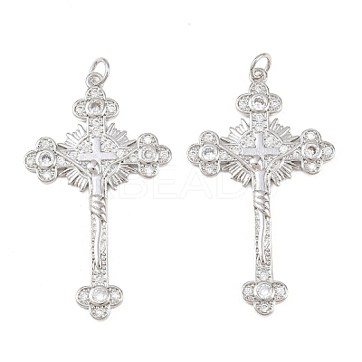 Brass Micro Pave Cubic Zirconia Pendants KK-B167-21P-1