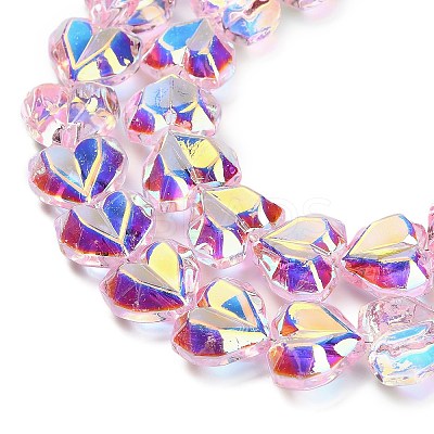 Electroplate Transparent Glass Beads Strands X-EGLA-B012-AB09-1