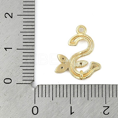 Brass Crystal Rhinestone Letter Links Connector Charms KK-S395-06G-S-1