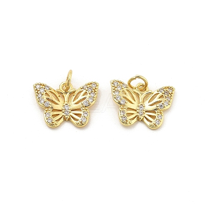 Brass Micro Pave Cubic Zirconia Pendants KK-C092-22A-G-1