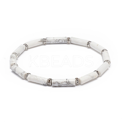 5Pcs 5 Style Natural Mixed Gemstone Column Beaded Stretch Bracelets Set for Women BJEW-JB08989-1