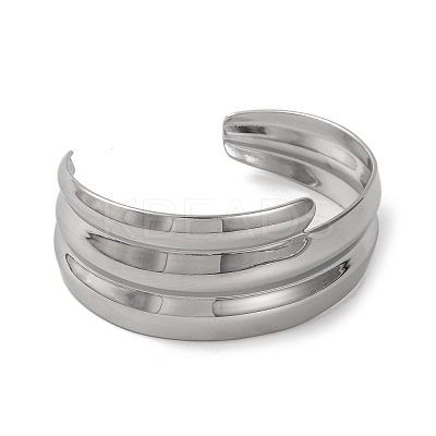 304 Stainless Steel Cuff Bangles for Women BJEW-B104-12P-1