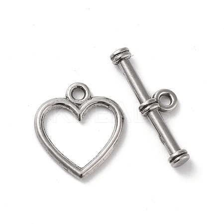 Non-Tarnish 304 Stainless Steel Toggle Clasps X-STAS-A092-08B-P-1