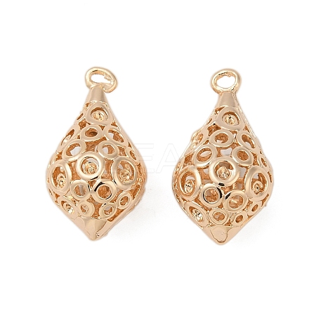 Hollow Out Brass Pendant Rhinestone Settings KK-G532-07G-1