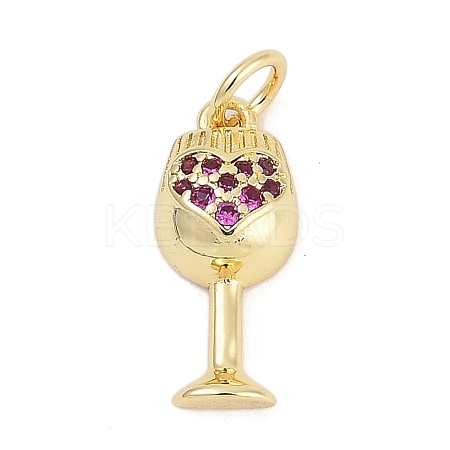 Brass Micro Pave Cubic Zirconia Pendants KK-G522-55G-1