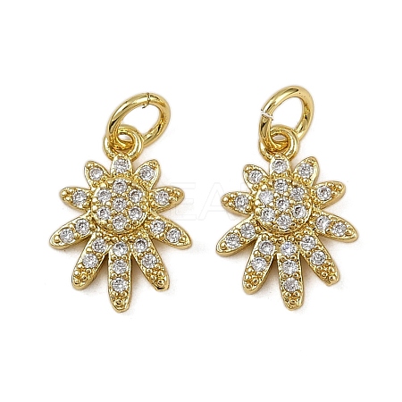 Brass Micro Pave Cubic Zirconia Pendants KK-I358-043G-1