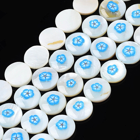 Natural Freshwater Shell Enamel Beads SHEL-N026-194-03A-1