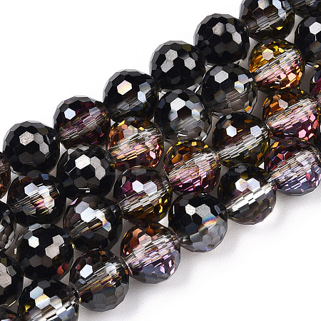 Transparent Electroplate Glass Bead Strands EGLA-TAC0003-04K-1