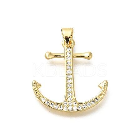 Rack Plating Brass Micro Pave Cubic Zirconia Pendants KK-Z086-68G-03-1