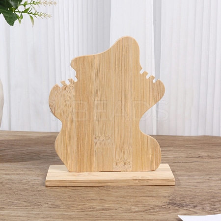 3-Slot Wood Necklace Organizer Display Stands ODIS-H006-02-1