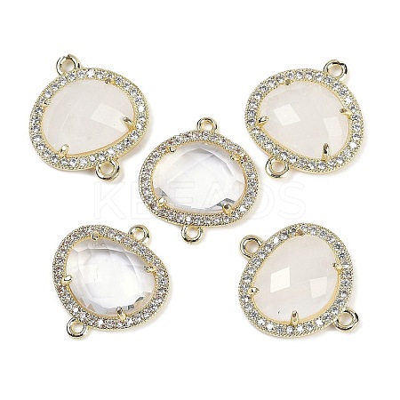 Natural Quartz Crystal Faceted Oval Links G-B126-01G-08-1