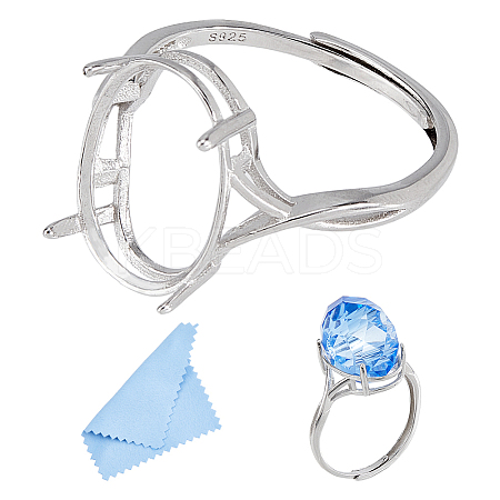 1Pc Oval Prong Ring Settings FIND-DC0006-66-1