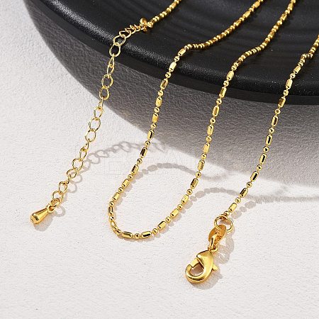 Brass Ball Chain Necklaces KK-P304-03G-1