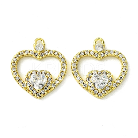 Eco-Friendly Brass Micro Pave Cubic Zirconia Pendants KK-A204-14G-1