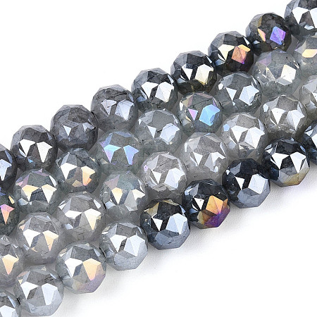 Anti-Tarnish Electroplate Glass Beads Strands GLAA-N064-8mm-14-1