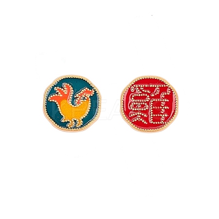 Golden Plated Alloy Enamel Beads ENAM-WH0047-73G-09-1