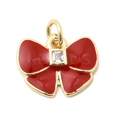 Brass Pave Clear Cubic Zirconia Charms KK-G554-03A-01-1