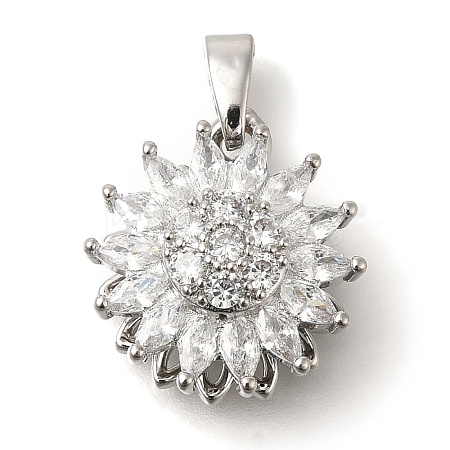 Brass Micro Pave Cubic Zirconia Pendants KK-B122-03A-P-1
