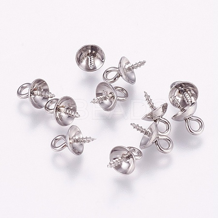 Tarnish Resistant 201 Stainless Steel Peg Bails Pendants STAS-E144-084A-1