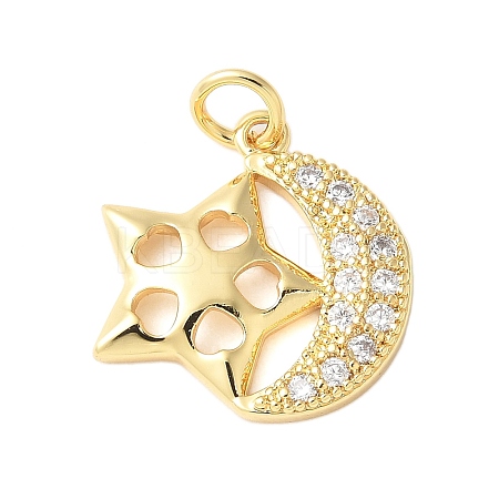 Brass Micro Pave Cubic Zirconia Pendants KK-D357-06A-G-1