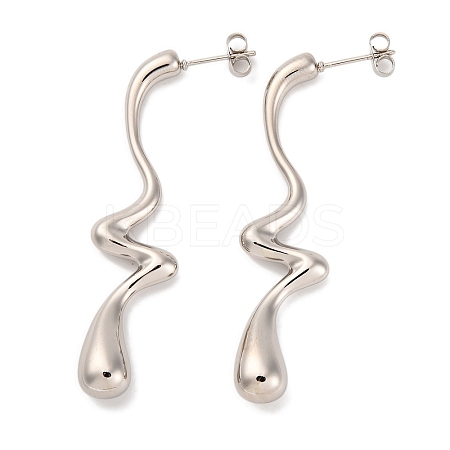 Teardrop 304 Stainless Steel Stud Earrings for Women EJEW-K278-23P-1