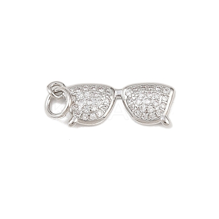 Brass Micro Pave Cubic Zirconia Pendants KK-P339-17P-1