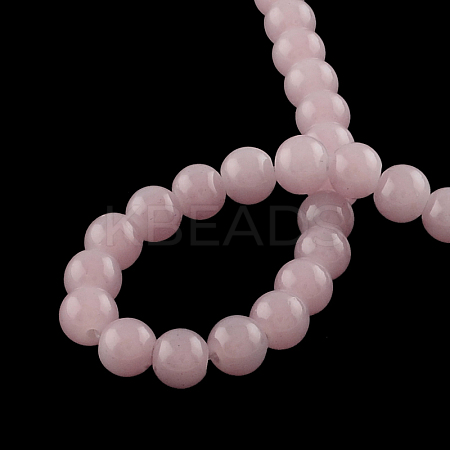 Imitation Jade Glass Beads Strands DGLA-S076-8mm-01-1