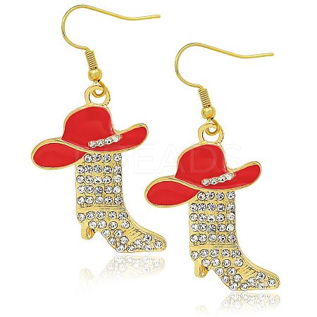 Alloy Rhinestone Dangle Earrings FS-WG4606E-06-1