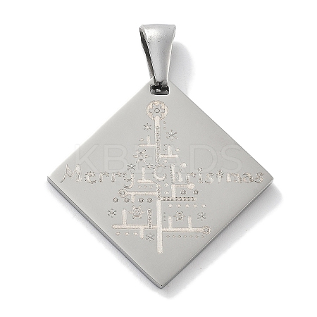 Christmas 304 Stainless Steel Pendants STAS-Z098-44P-1