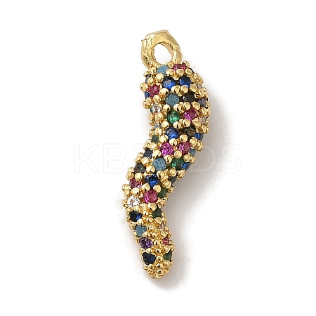 Rack Plating Brass Micro Pave Cubic Zirconia Pendant KK-A229-03C-G-1