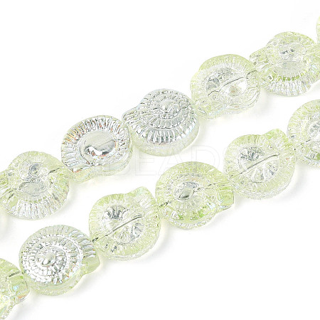 Electroplate Transparent Glass Beads Strands EGLA-S190-05C-1