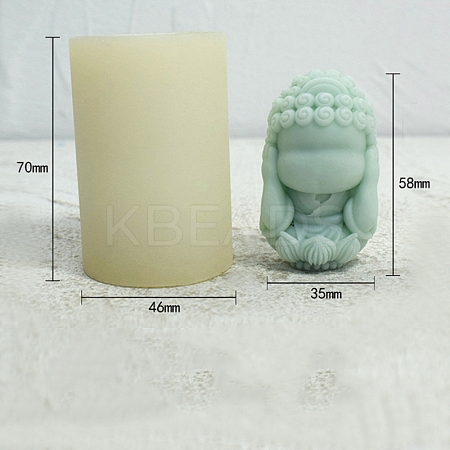 3D Buddha Statue DIY Food Grade Silicone Candle Molds PW-WG37959-02-1