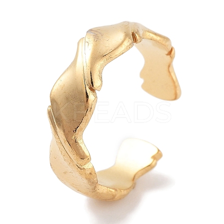 304 Stainless Steel Open Cuff Rings for Women RJEW-K273-14G-1