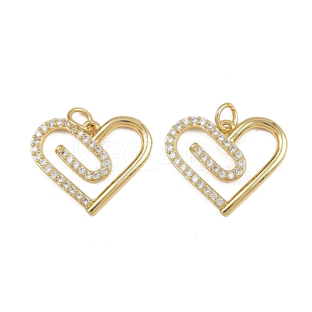 Brass Micro Pave Clear Cubic Zirconia Pendants ZIRC-I367-14G-08-1