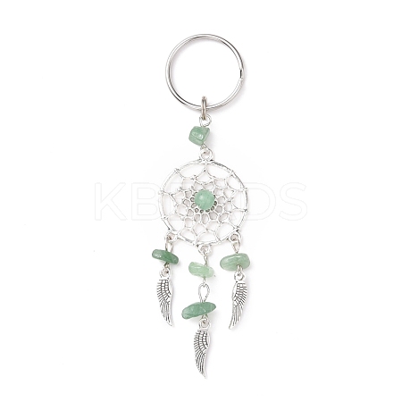 Natural Chip Green Aventurine Keychain KEYC-JKC00119-04-1
