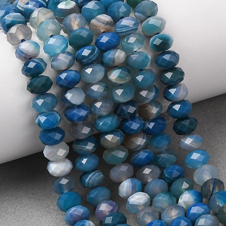 Natural Banded Agate/Striped Agate Beads Strands G-E605-A02-02B-1