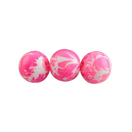 Baking Painted Round Glass Bead Strands DGLA-S084-6mm-55-1