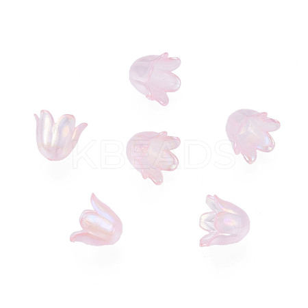 6-Petal Imitation Jelly Acrylic Bead Caps JACR-T002-2H-1