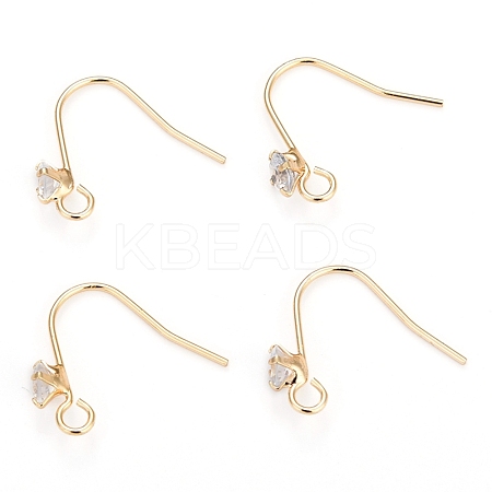 Brass Earring Hooks KK-I681-14G-1