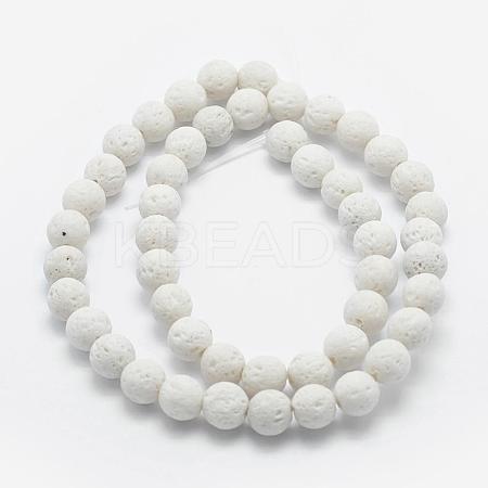 Natural Lava Rock Beads Strands X-G-F531-6mm-G17-1