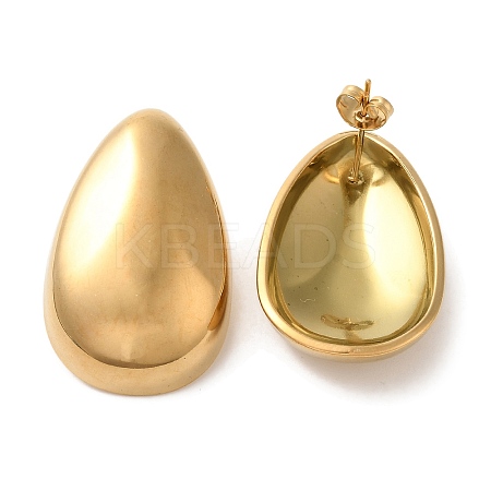 Ion Plating(IP) 304 Stainless Steel Teardrop Stud Earrings EJEW-C114-31G-1
