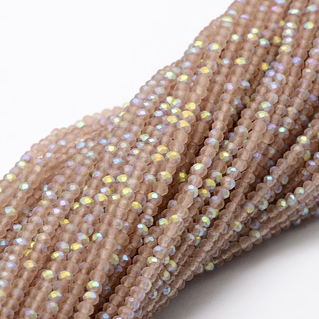 Half AB Color Plated Faceted Rondelle Glass Bead Strands X-EGLA-L007-F01-2mm-1