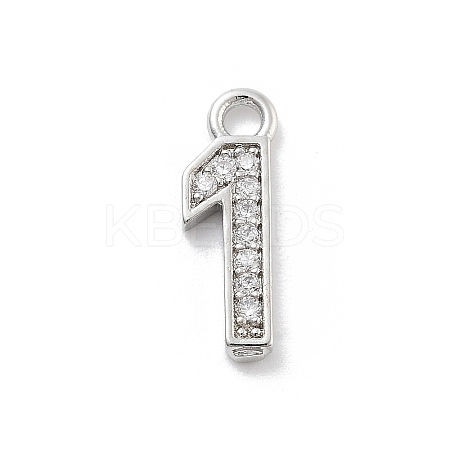 Brass Micro Pave Clear Cubic Zirconia Pendants ZIRC-I067-02B-1