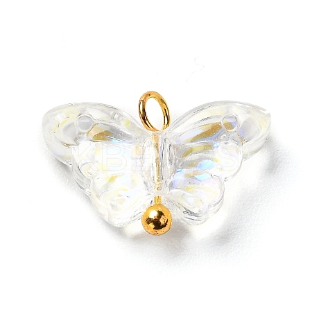 Electroplate Transparent Glass Pendants X1-PALLOY-JF00903-1