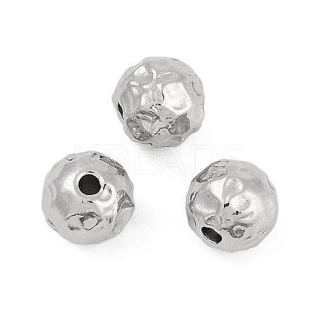 Anti-Tarnish Textured 316 Surgical Stainless Steel Beads STAS-M106-01E-P-1