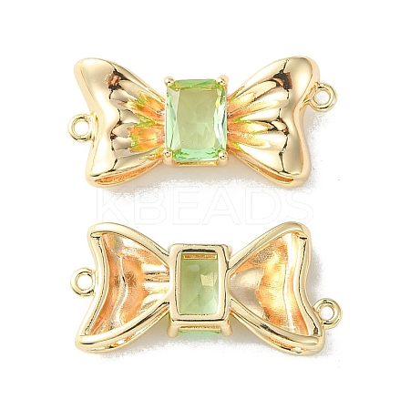 Brass Pave Cubic Zirconia Connector Charms KK-L208-01G-04-1