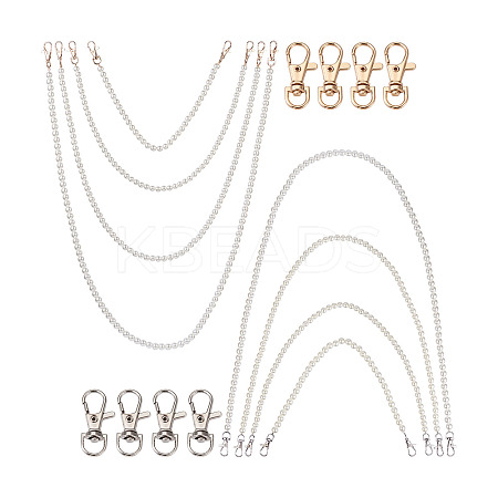 8Pcs 8 Styles White Acrylic Round Beads Bag Handles FIND-TA0001-40-1