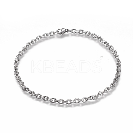 Tarnish Resistant 304 Stainless Steel Cable Chain Anklets LS-AJEW-H100-01P-1