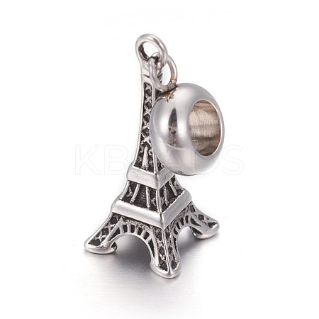 Retro 304 Stainless Steel European Style Dangle Charms OPDL-L013-44AS-1