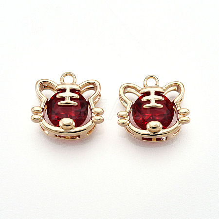 Brass Micro Pave Cubic Zirconia Pendants ZIRC-T016-12-1